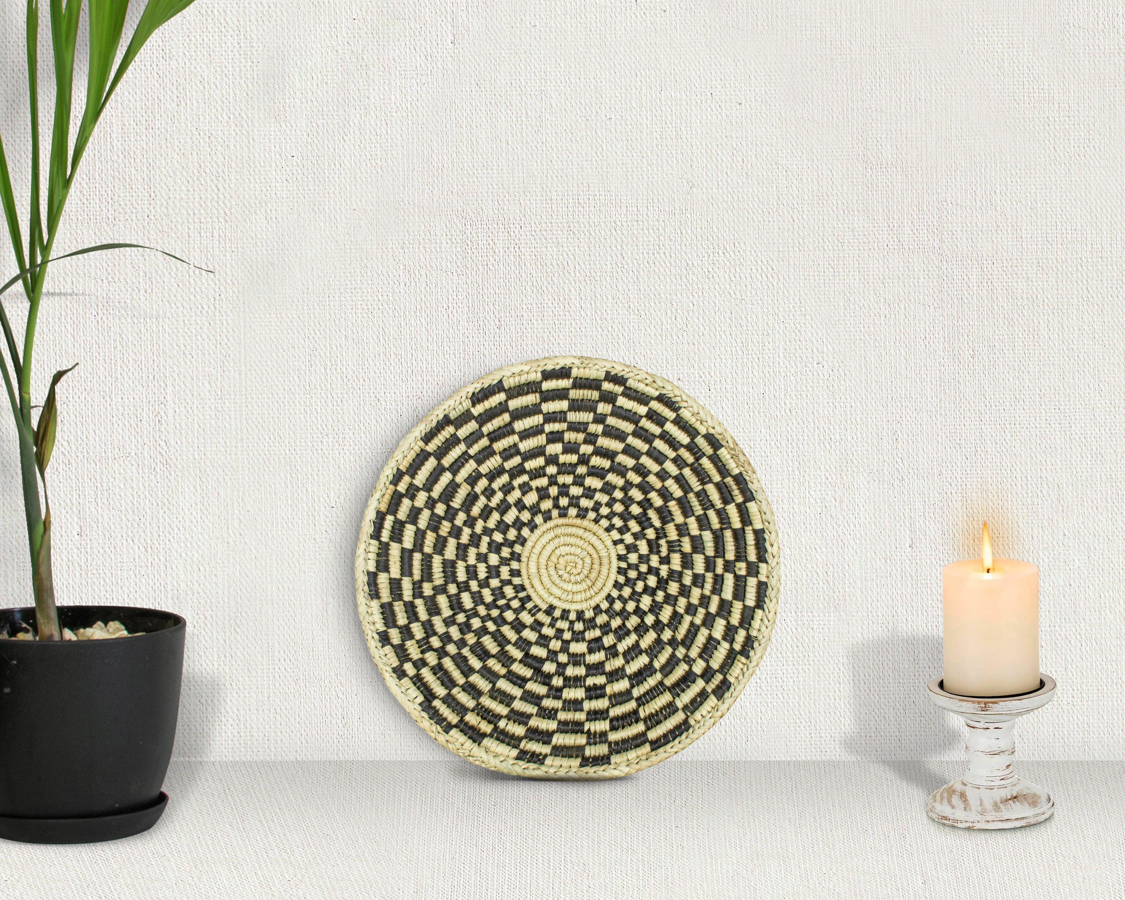 Checkered Black Bowl Basket 8-inch LBW-402-7