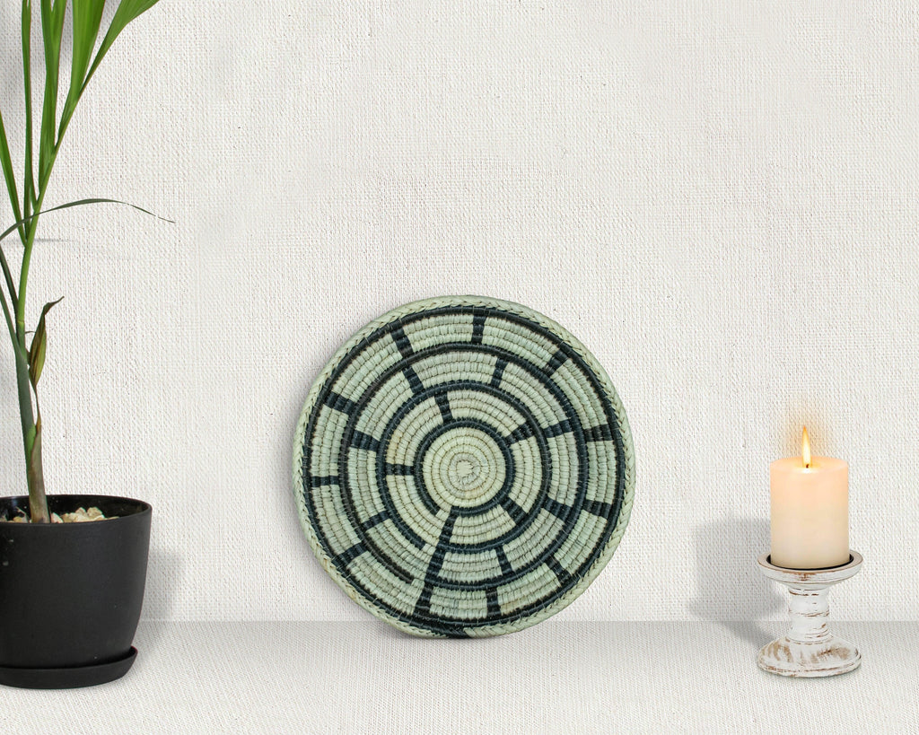 Concentric Grid Black Bowl Basket 8-inch LBW-454-7