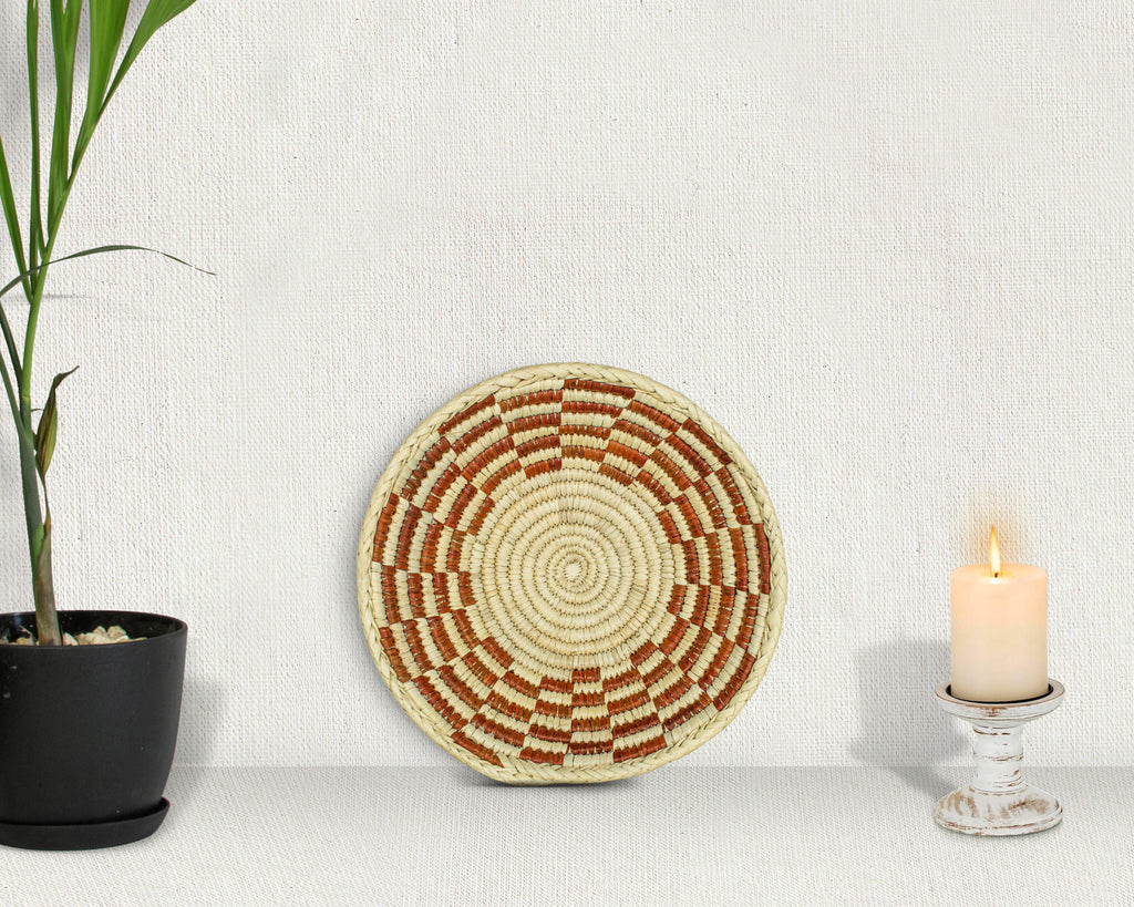 Concentric Labyrinth Red Bowl Basket 8-inch LBW-404-7