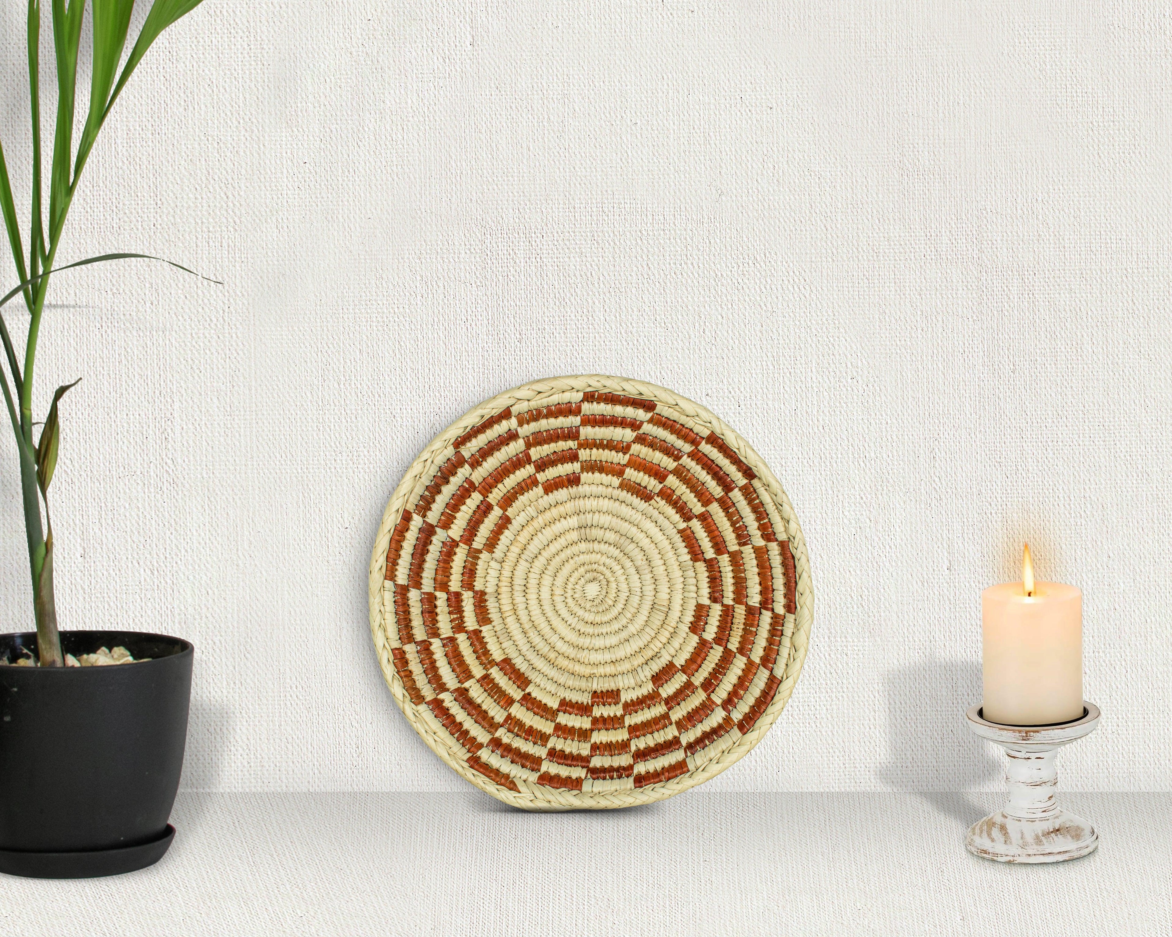 Concentric Labyrinth Red Bowl Basket 8-inch LBW-404-7