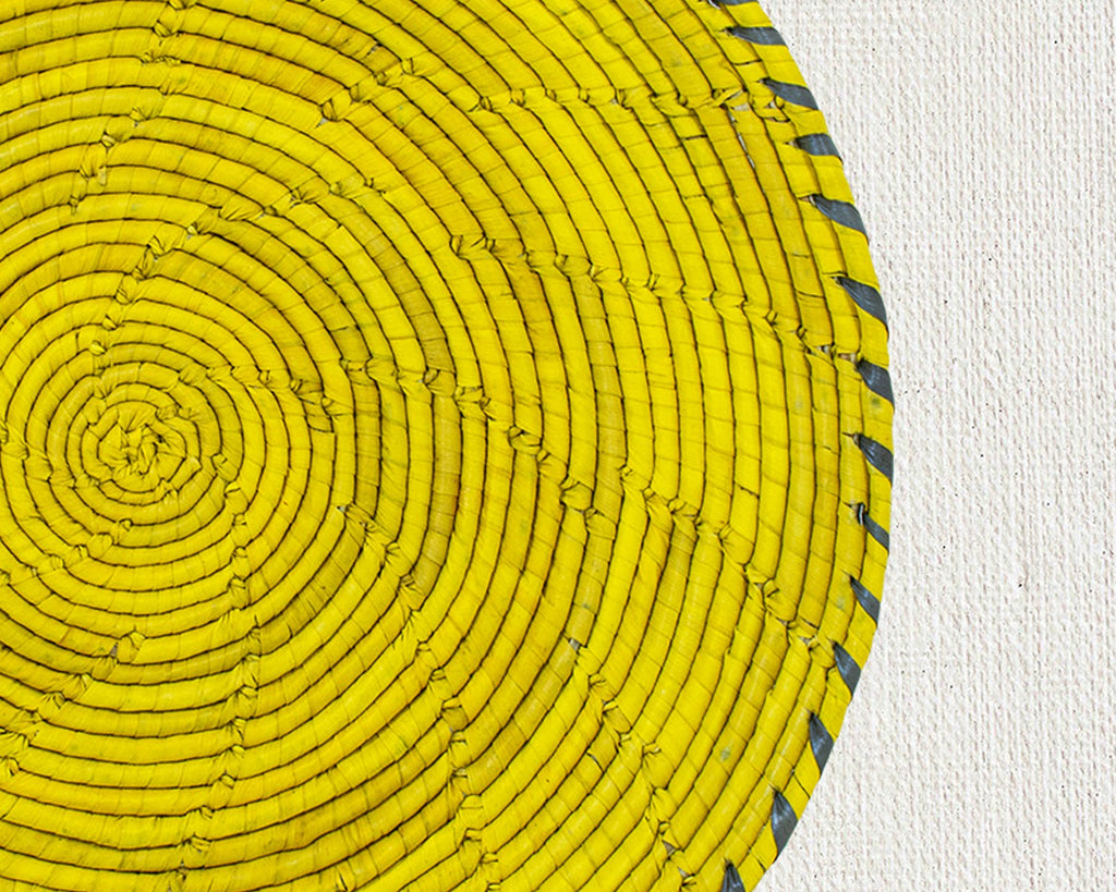 Bright Yellow Plain Flat Basket 12-Inch Pl-032-12