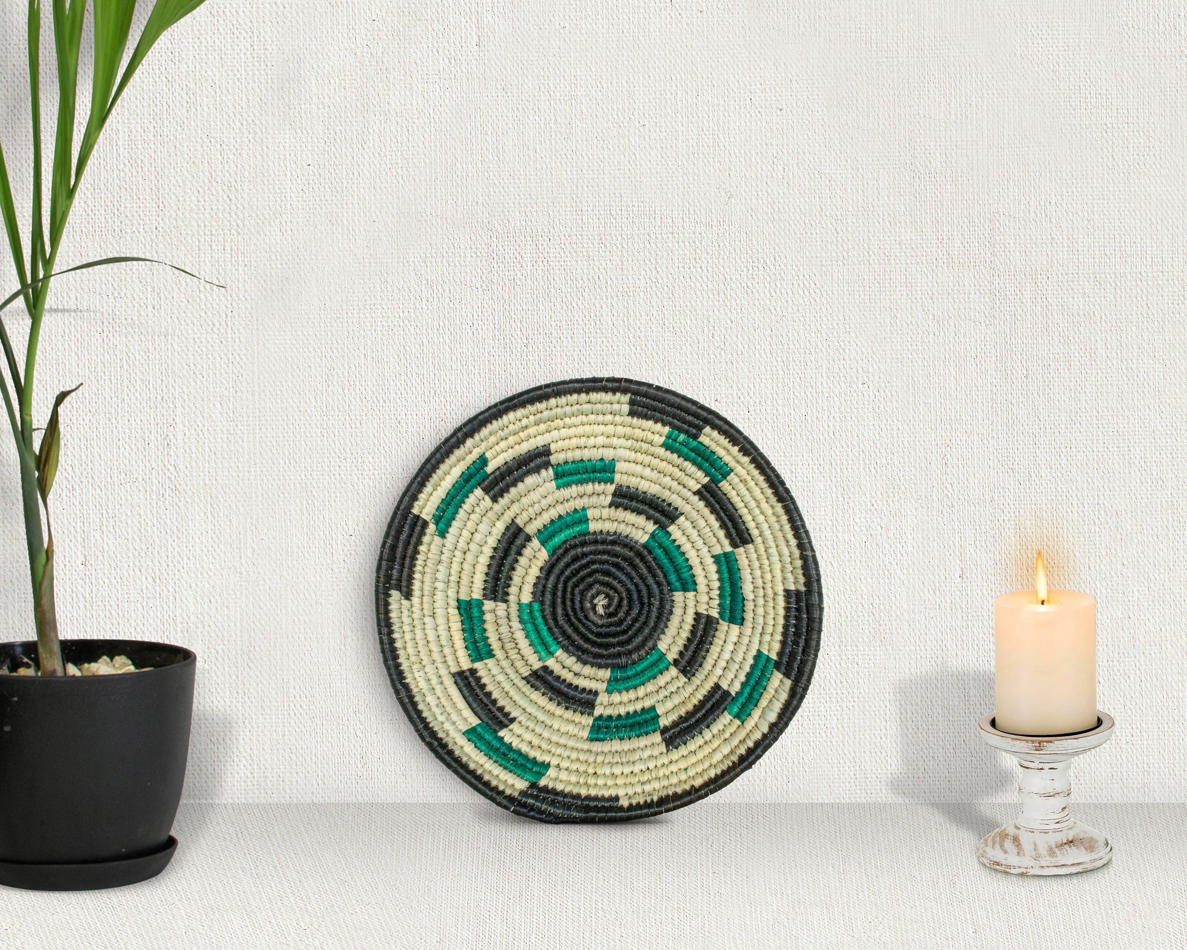 Spiral Maze Black Bowl Basket 8-inch LBW-403-7 C