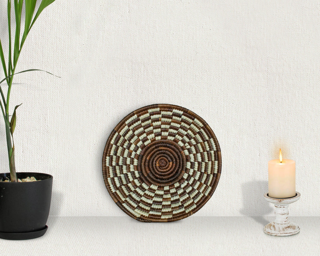 Tessellate Brown Bowl Basket 8-inch LBW-444-7