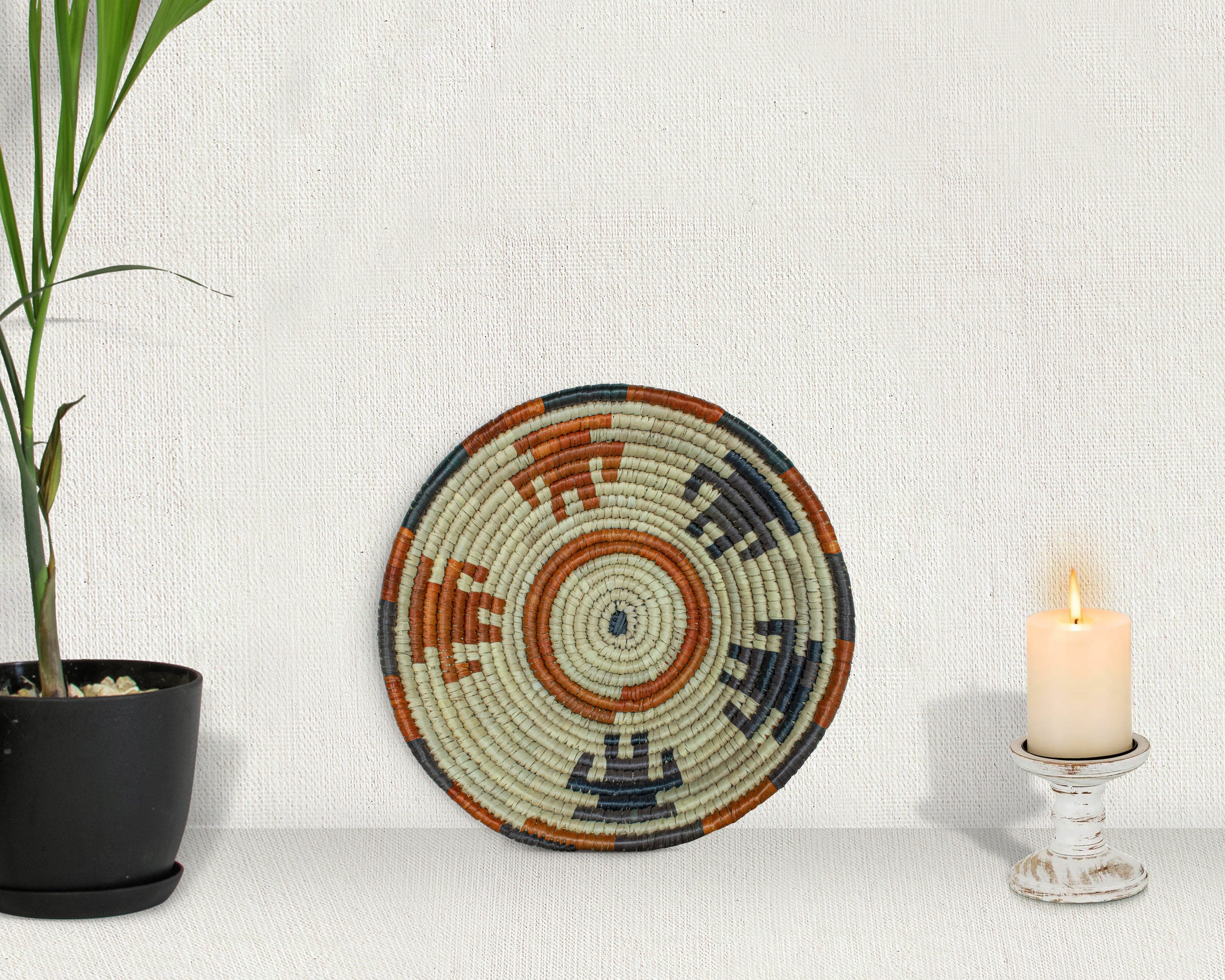 Canyon Echoes White Bowl Basket 8-inch LBW-462-7