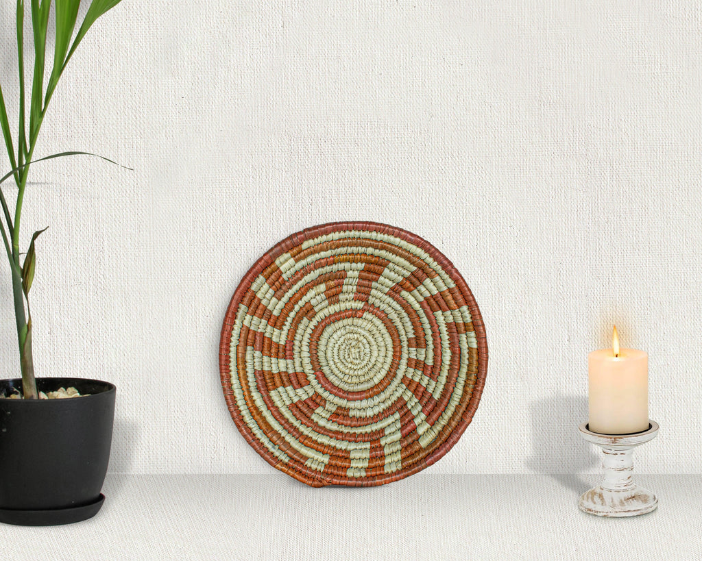 Geometric Path Red Bowl Basket 8-inch LBW-405-7