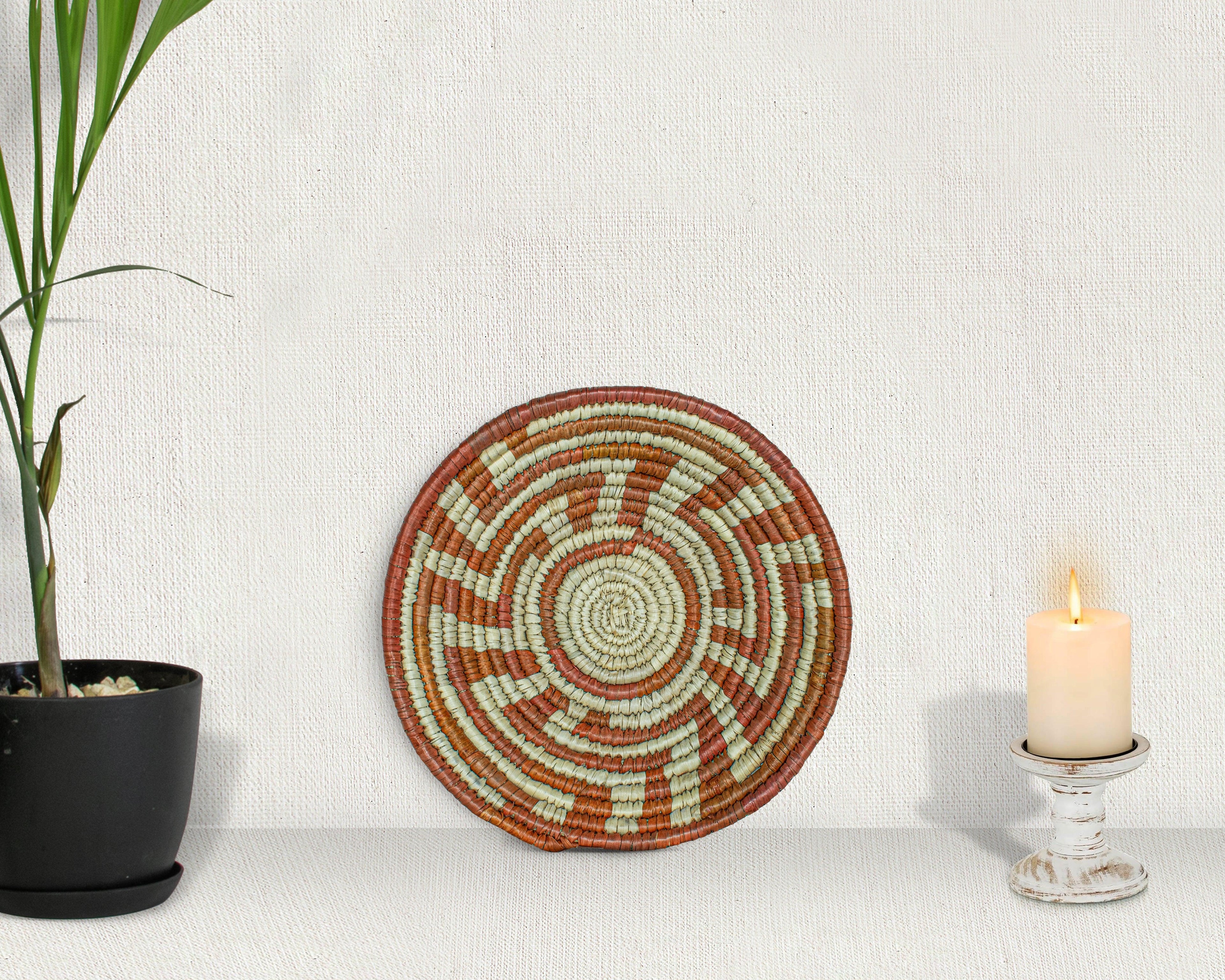 Geometric Path Red Bowl Basket 8-inch LBW-405-7