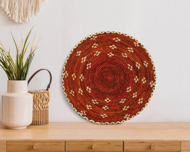 Red Galaxy Flat Basket 12-Inch