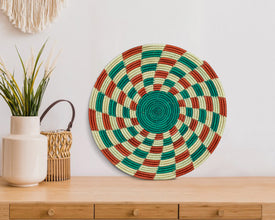 Green Timeless Spiral Flat Basket 12-Inch