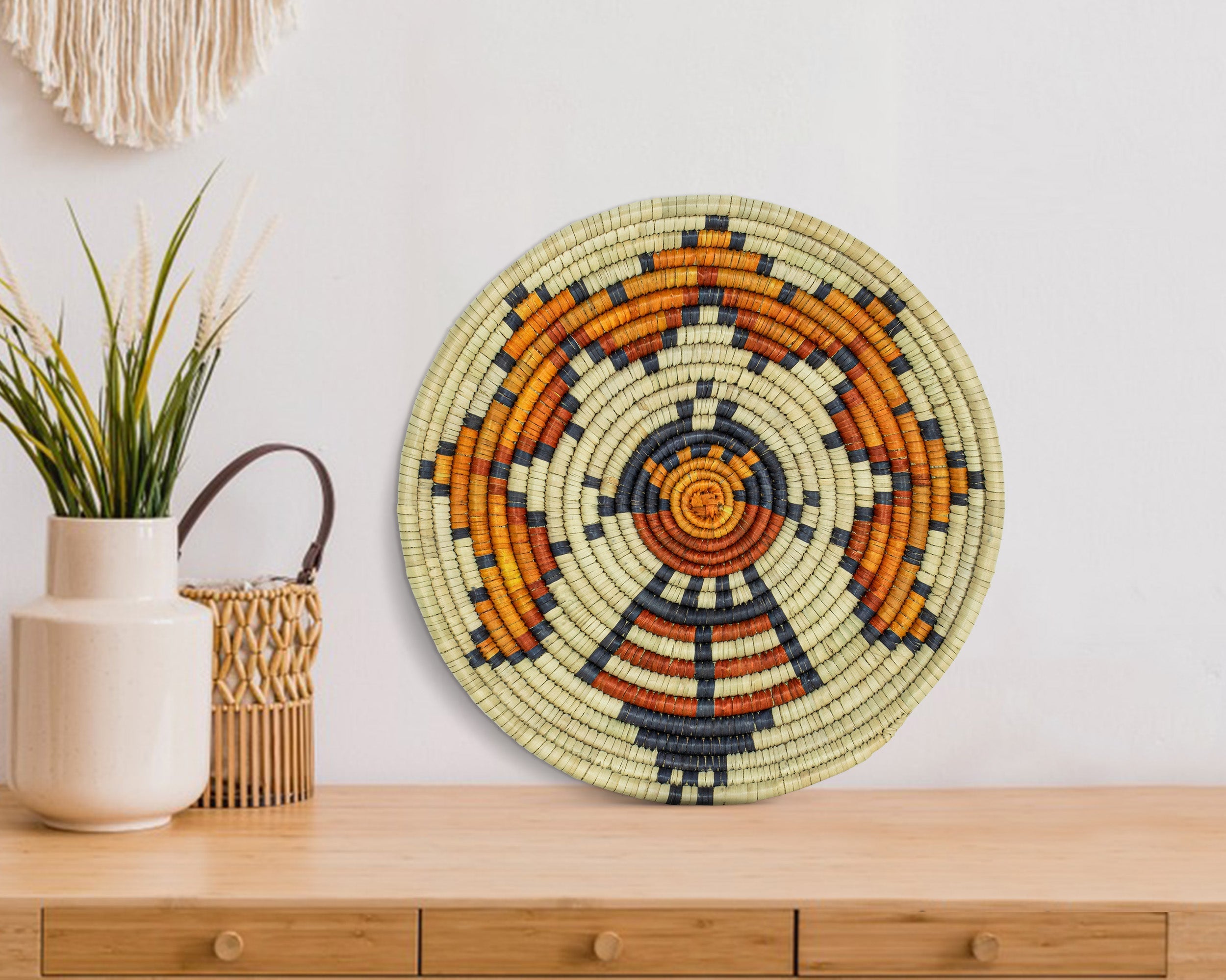 Water Maiden Thick Coil Flat Basket 12-Inch TPL-052-13