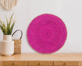 Glowing Pink Plain Flat Basket 12-Inch