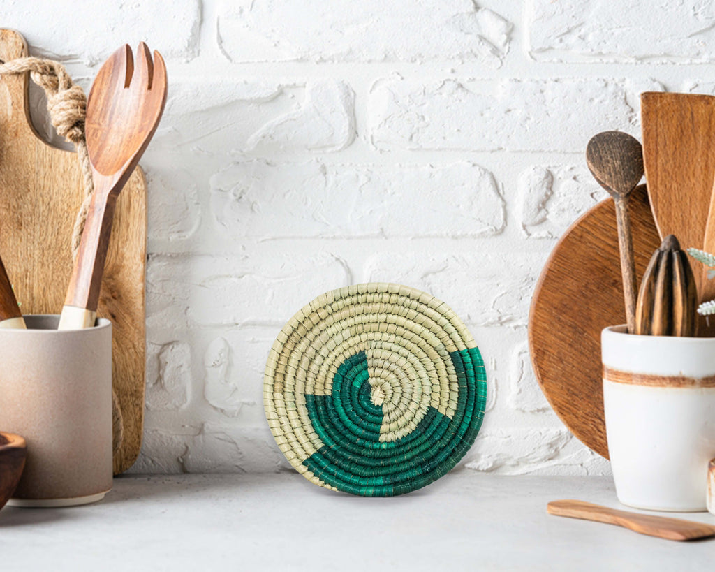 Boho Yei Green Miniature Basket Pack of 5 - LBW-1601-5 B