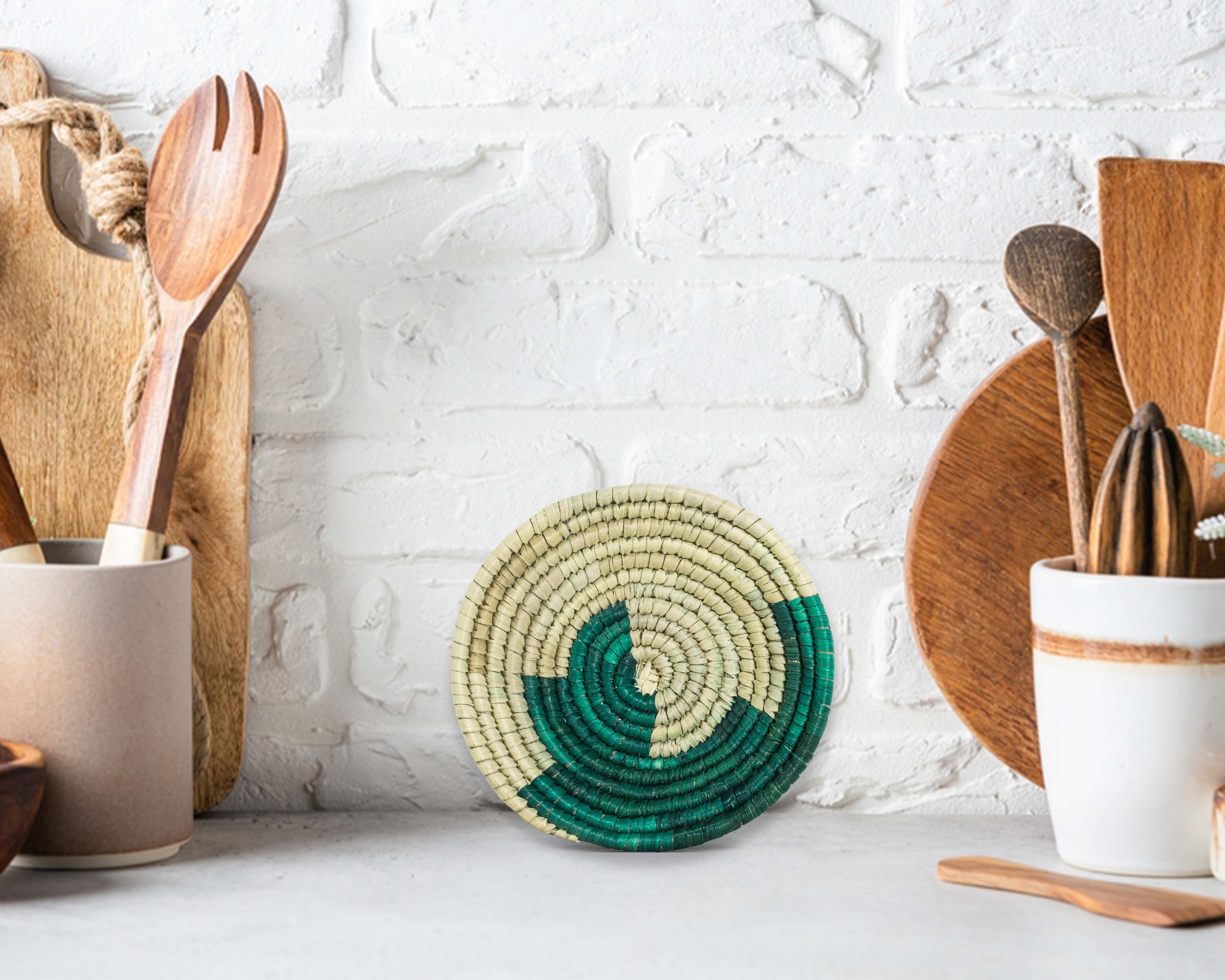 Boho Yei Green Miniature Basket Pack of 5 - LBW-1601-5 B