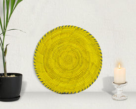 Bright Yellow Plain Flat Basket 12-Inch