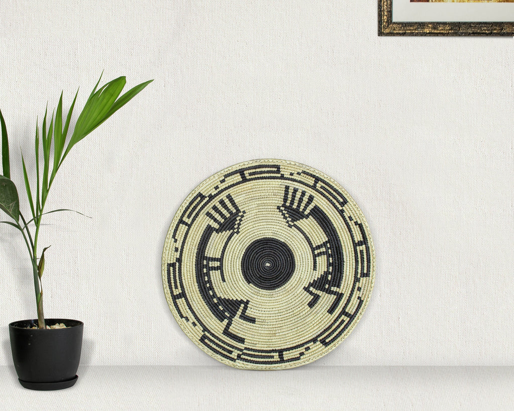 Black Kokopelli Basket 14-inch BSK-142-15