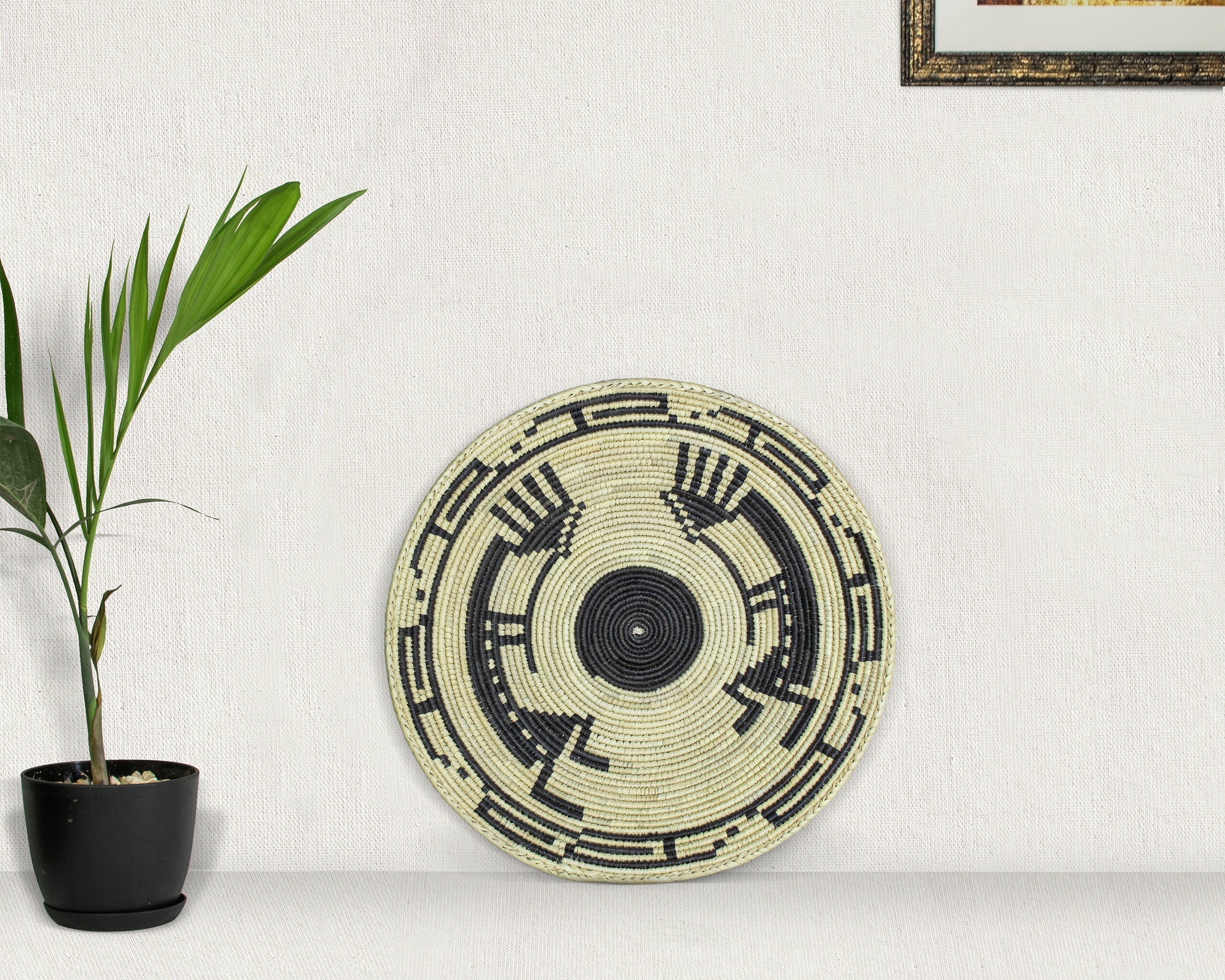 Black Kokopelli Basket 14-inch BSK-142-15