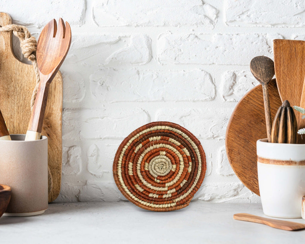 Boho Wheel Brown Miniature Basket Pack of 5 - LBW-1607-5 B