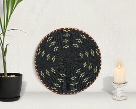 Black Galaxy Flat Basket 12-Inch