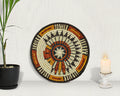 Wisdom coiled woven wall art, 12-inch, handwoven natural palm leaf and straw