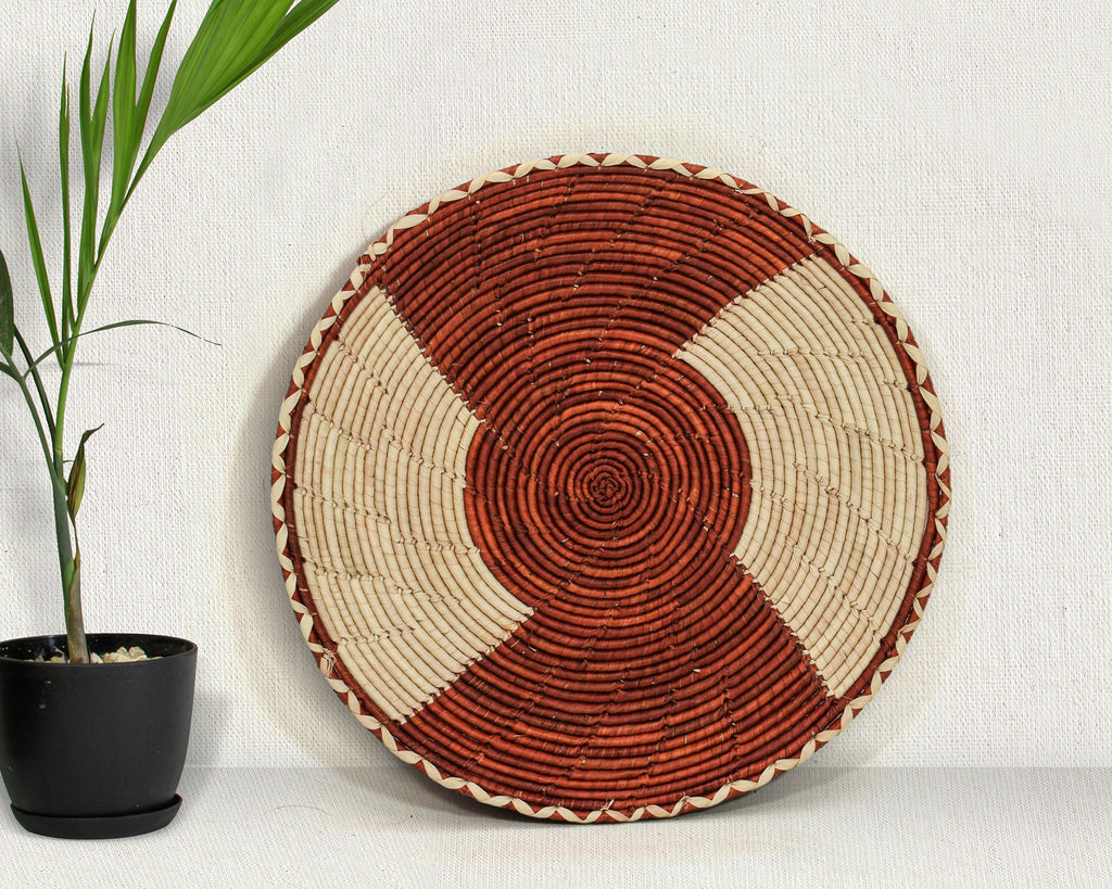 Rust Thunder Flat Basket 12-Inch Pl-346-12