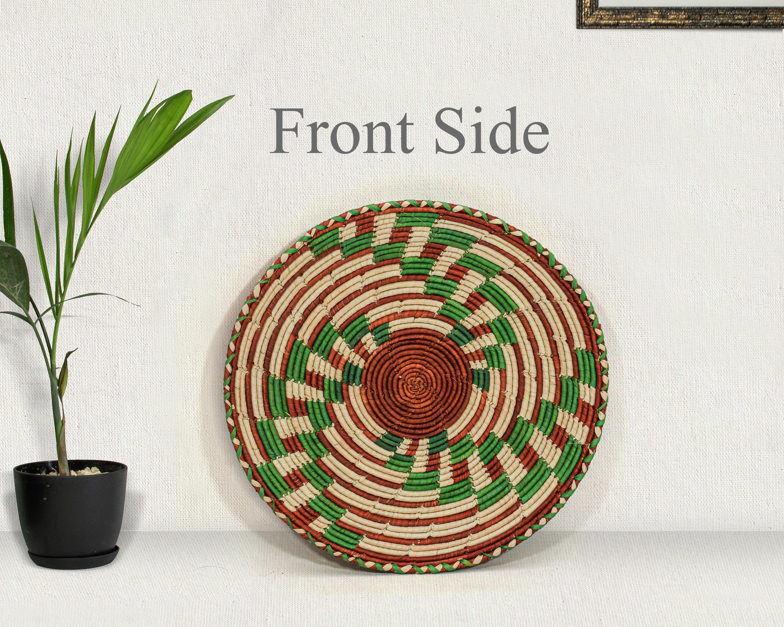 Green Fan Flat Basket 12-inch