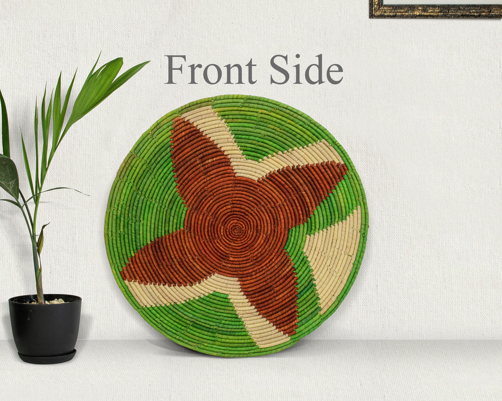 Green Fan Flat Basket