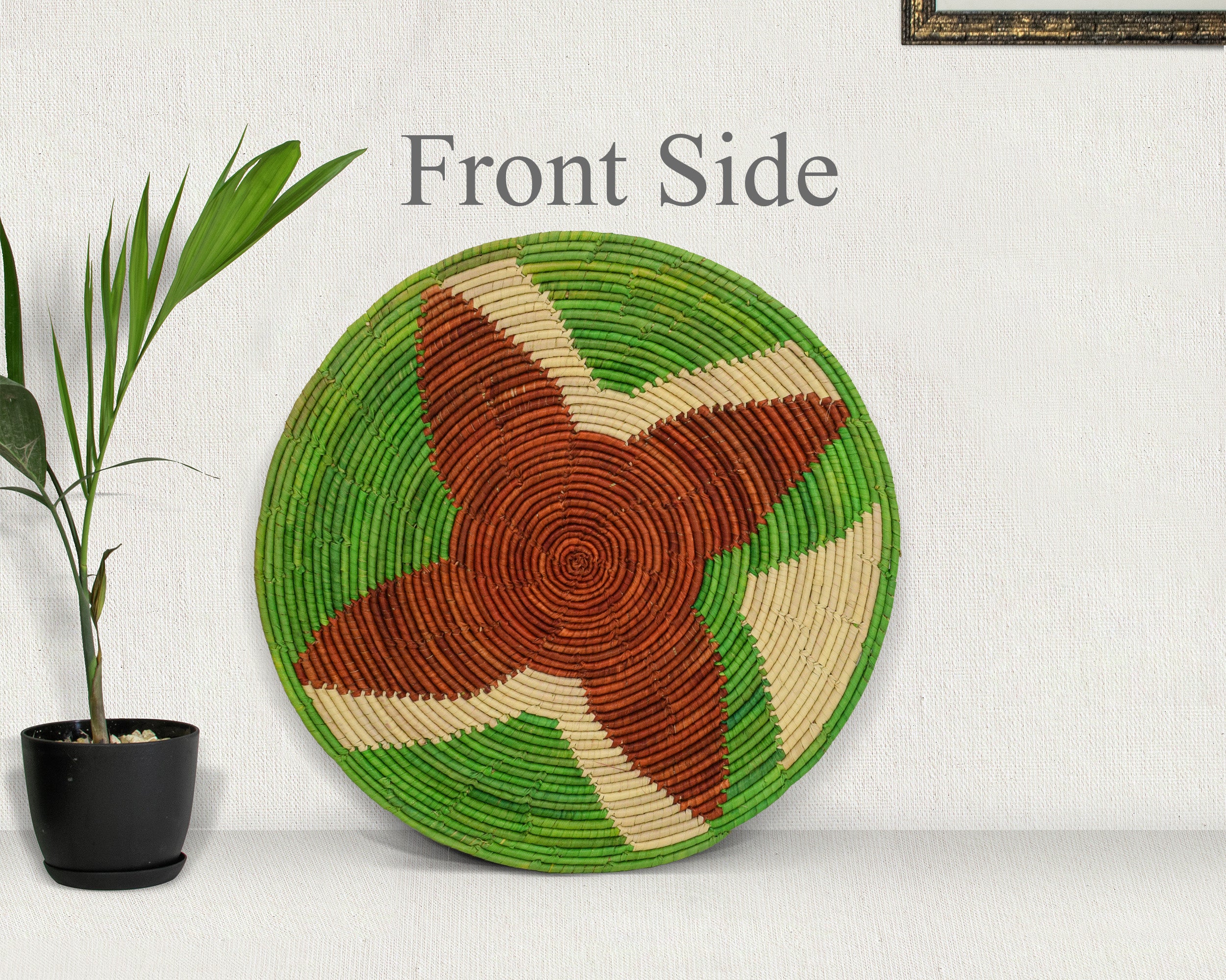 Green Fan Flat Basket