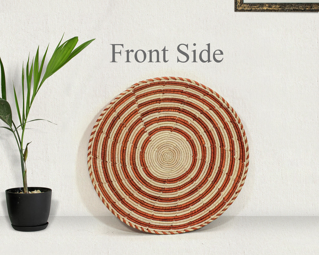 Rust Waves Flat Basket 12-inch