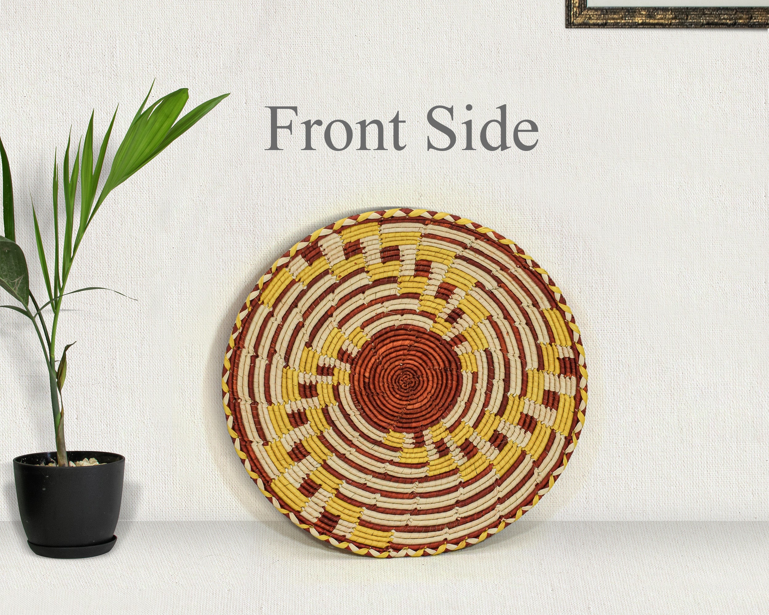 Yellow Fan Flat Basket 12-inch