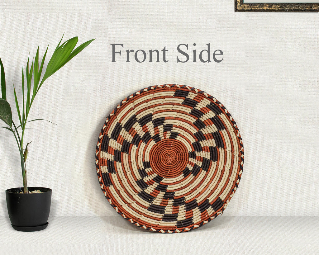 Rust Fan Flat Basket 12-inch