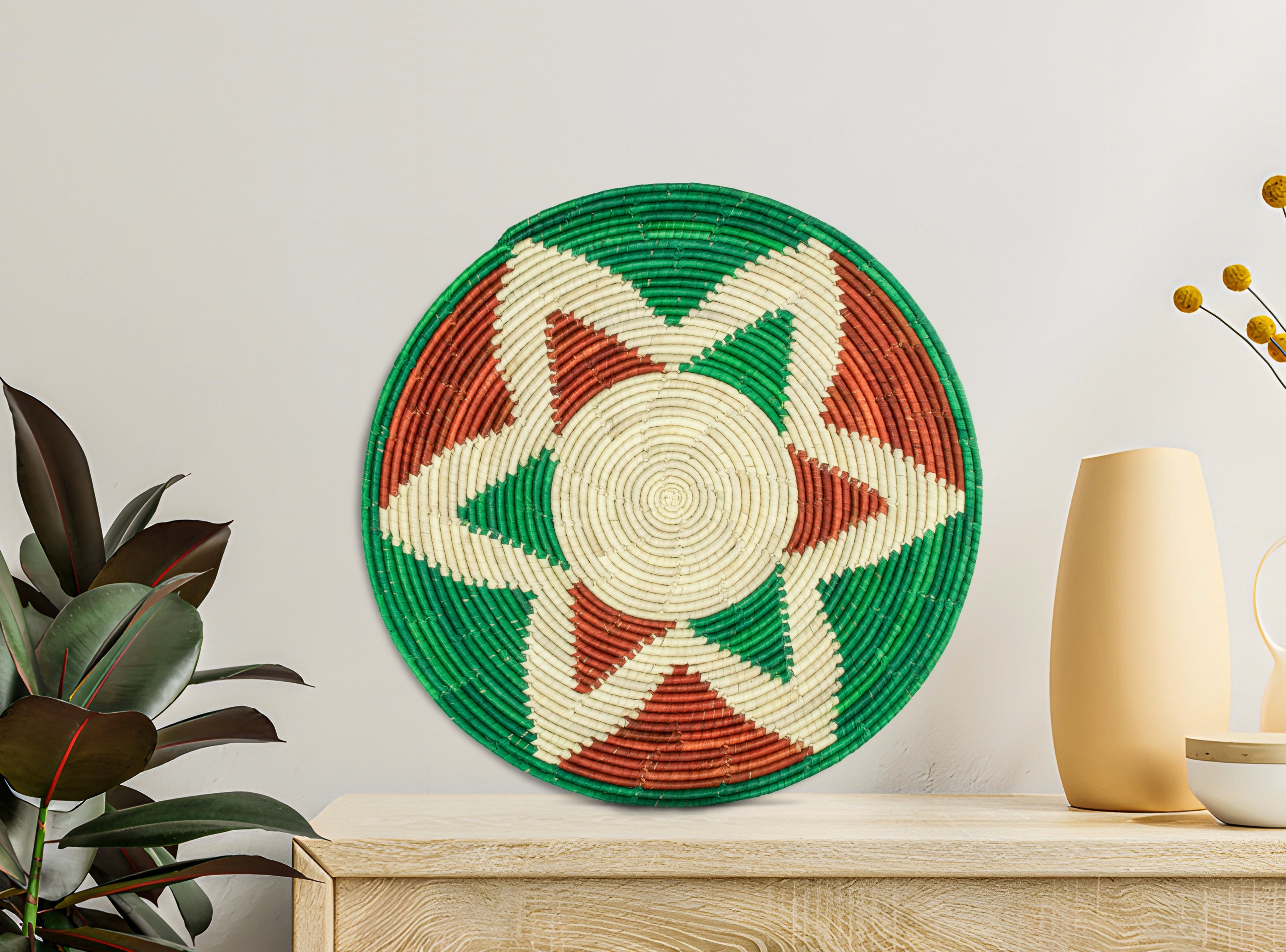 Red & Green Mat Wall Basket 14-inch MT-244-15