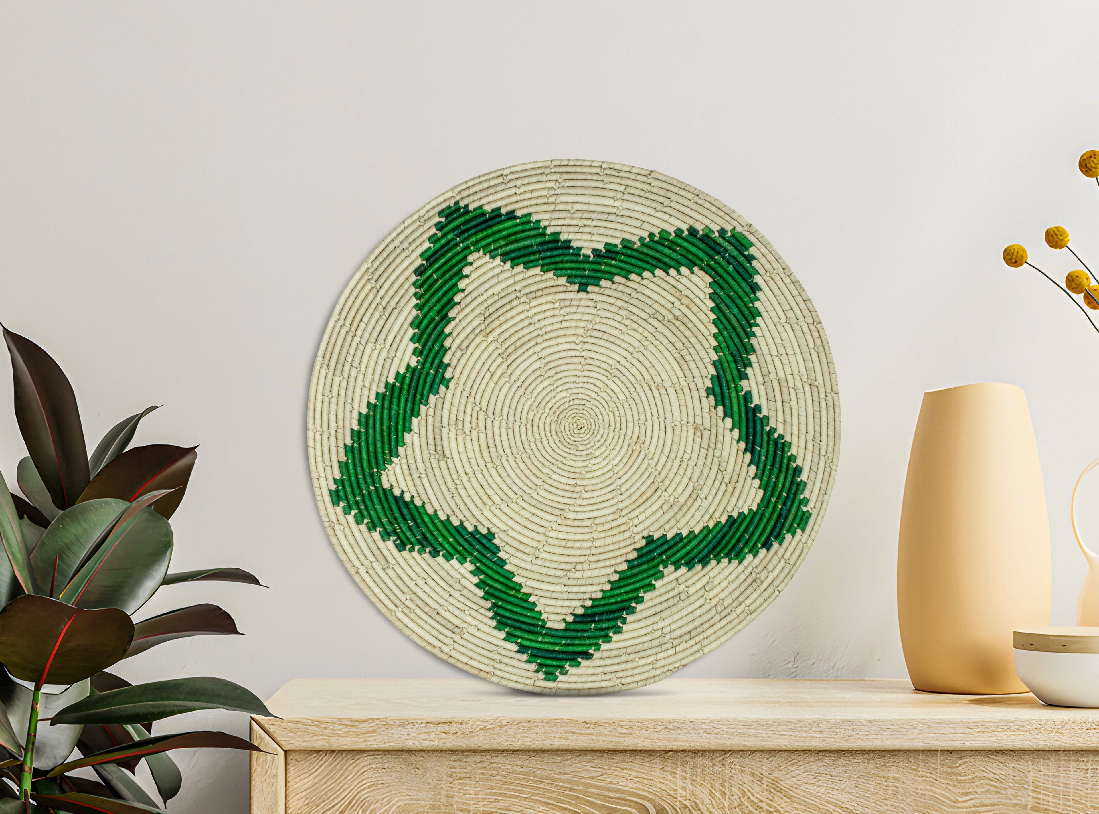 Green Night Star Mat Wall Basket 14-inch MT-217-15