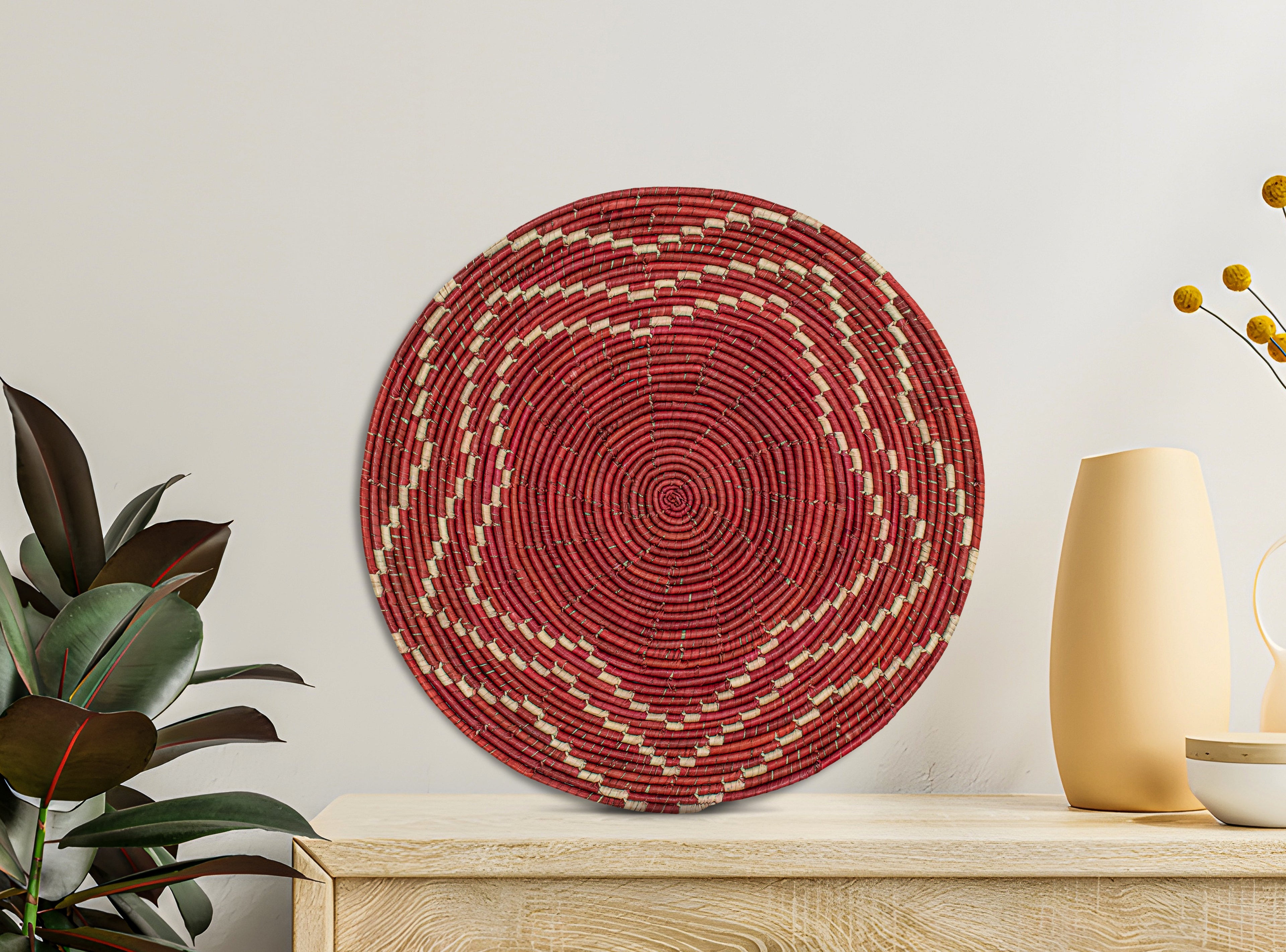 Crimson Star Mat Wall Basket 14-inch MT-222-15