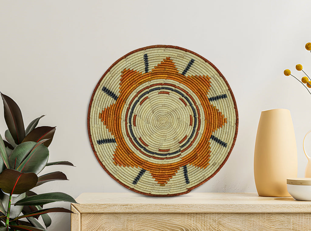 Sun Flower Mat Wall Basket 14-inch MT-240-15