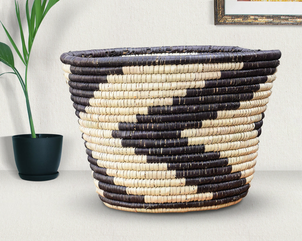 Dark Chevron Planter Basket