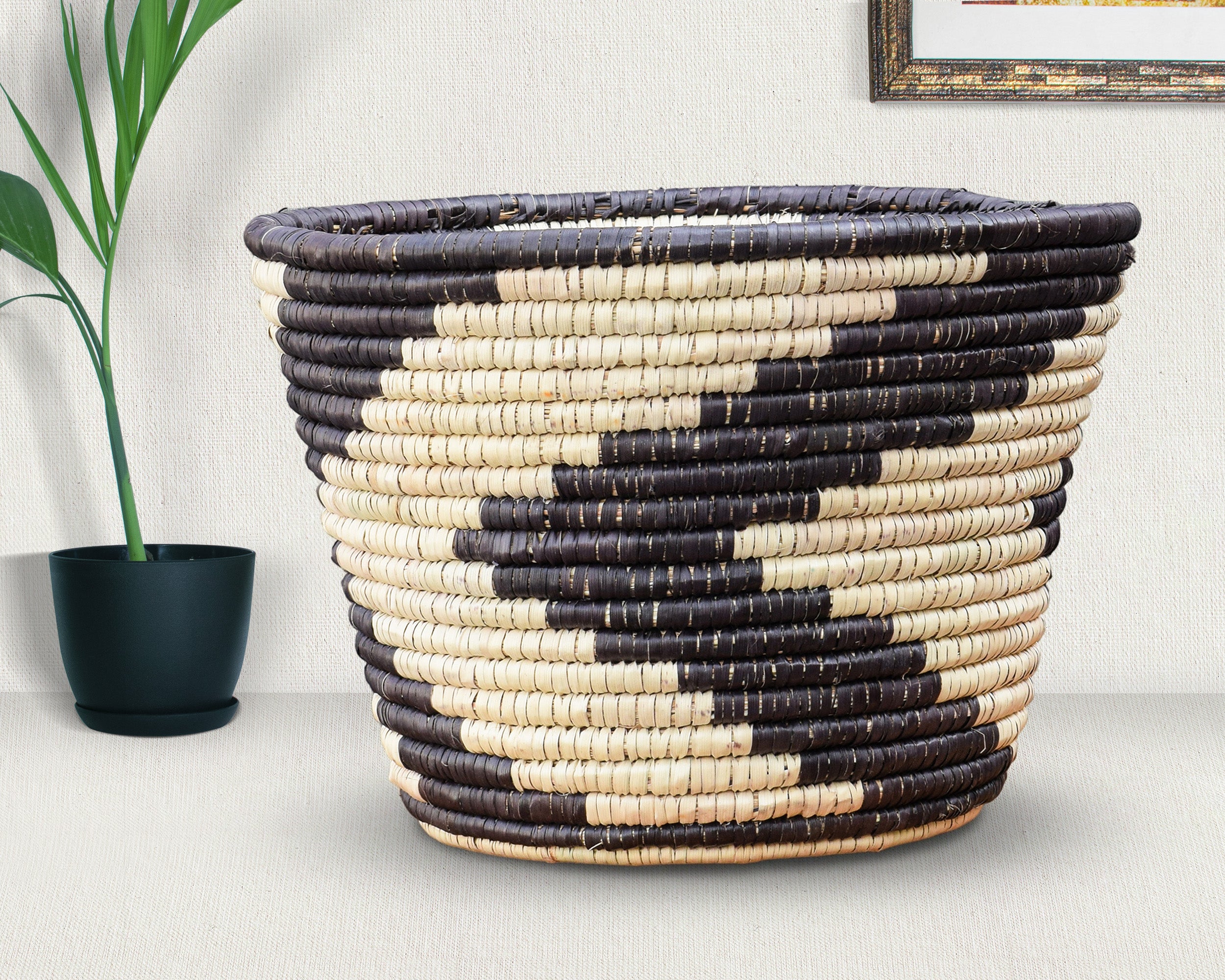 Dark Chevron Planter Basket