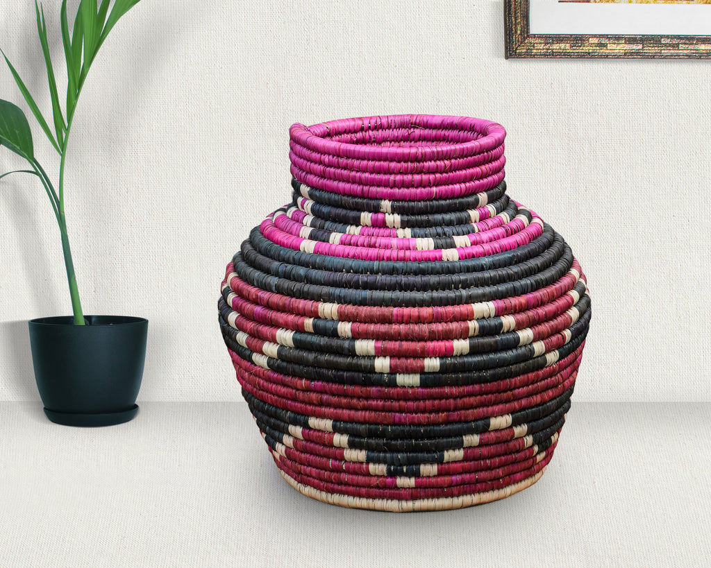 Hot Pink Charcoal Potter Vase