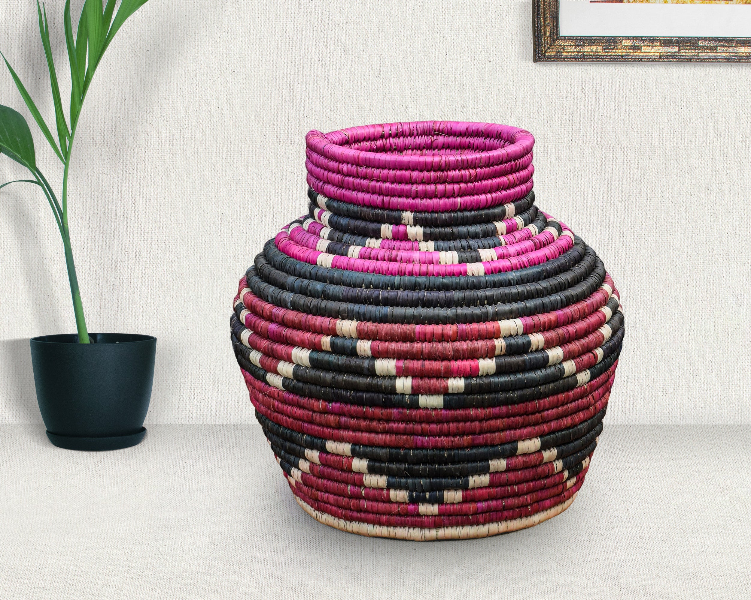 Hot Pink Charcoal Potter Vase