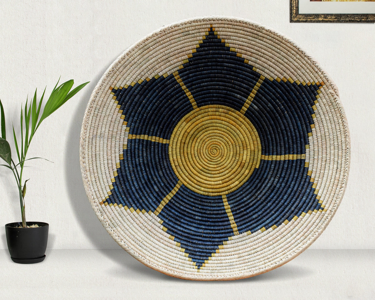 28" Dia Night Lotus Statement Wall Basket