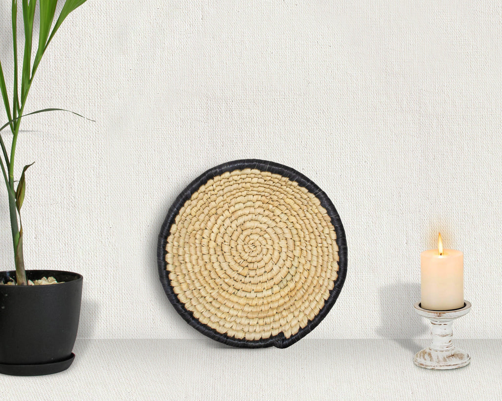 Ebony Edge Natural Bowl Basket 8-inch LBW-420-7