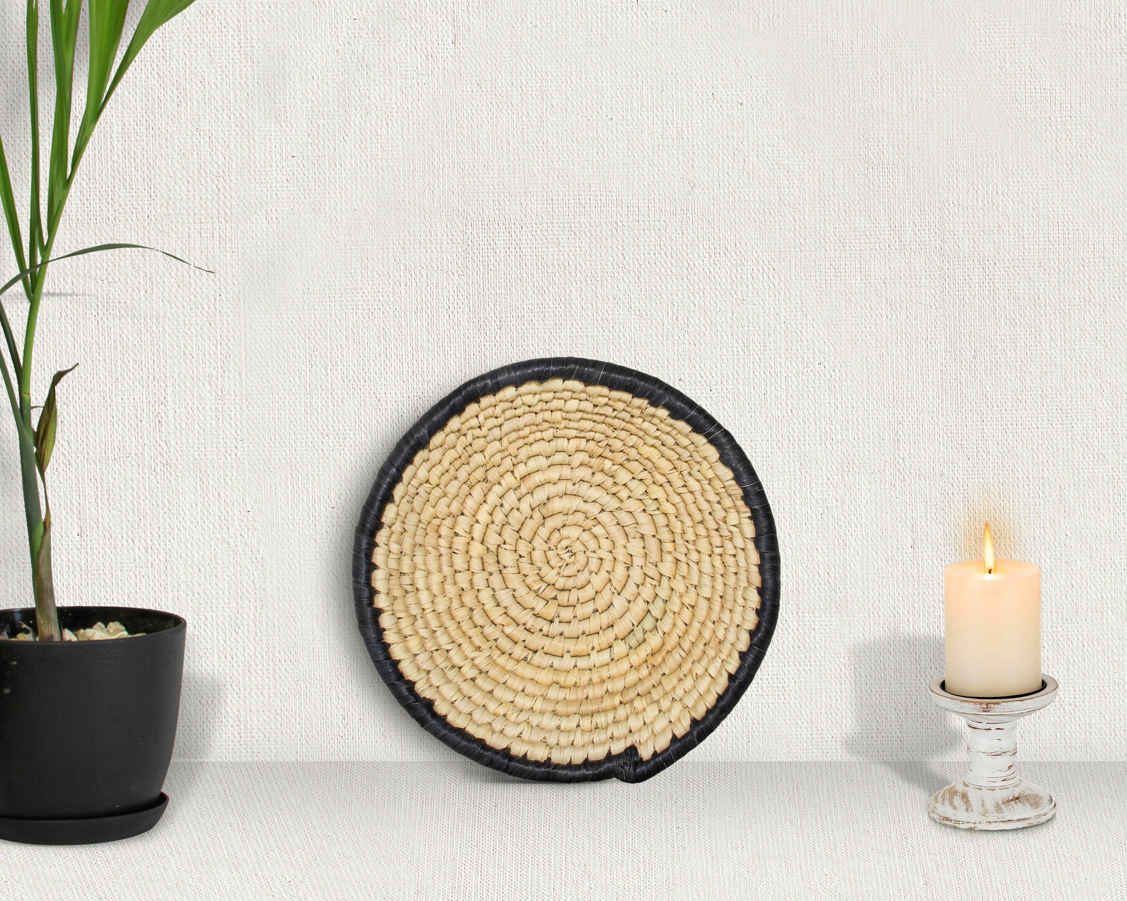 Ebony Edge Natural Bowl Basket 8-inch LBW-420-7