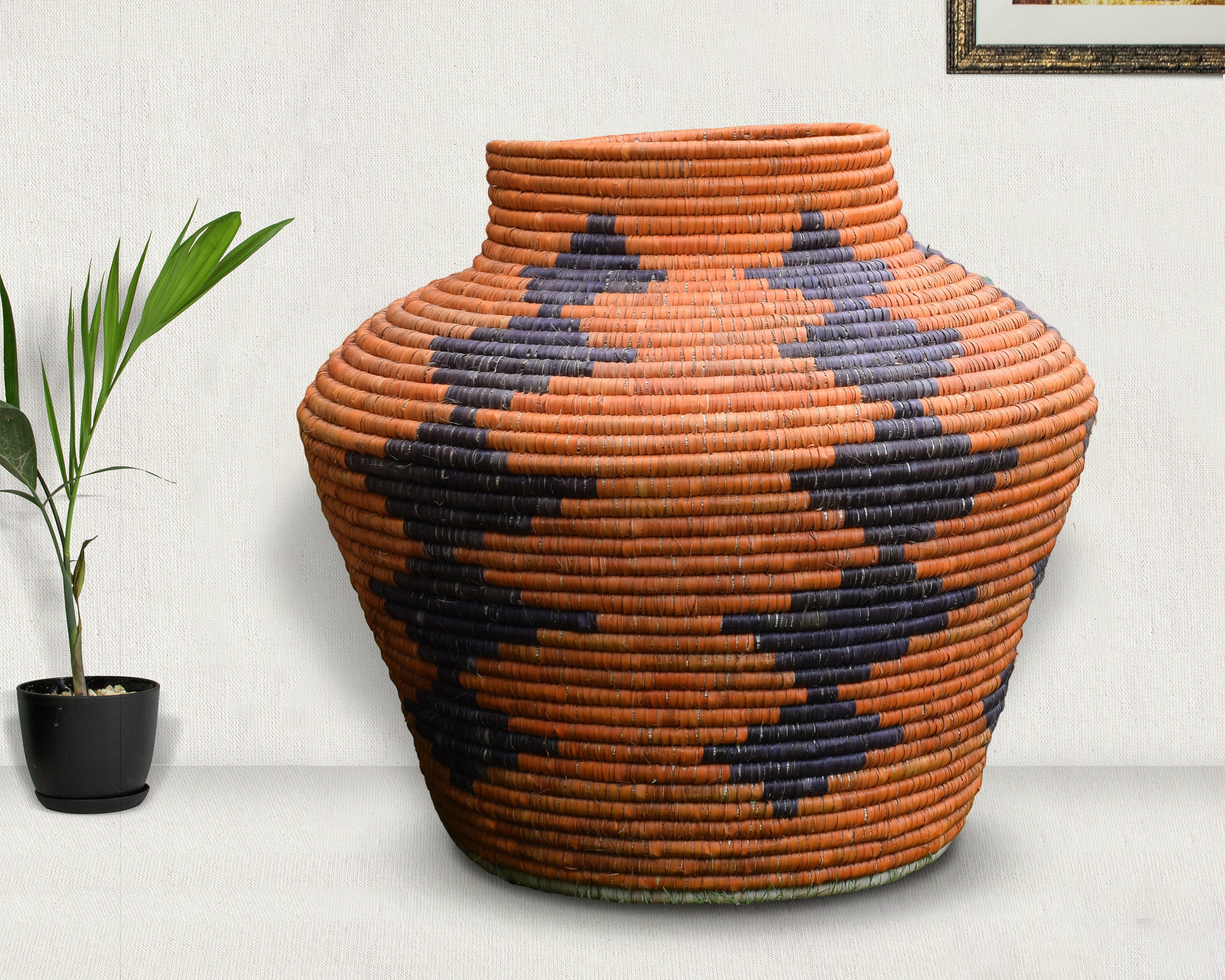 Diamonds Charcoal Potter Basket