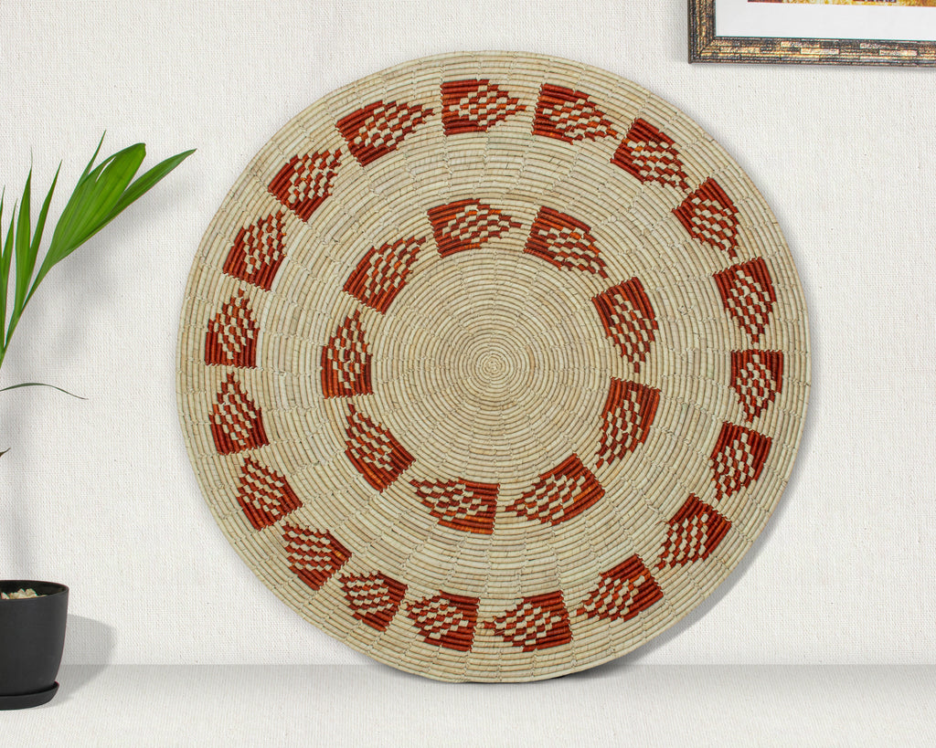 One-of-a-Kind | Feather Brown 24" Flat Wall Basket - MT-1909-24