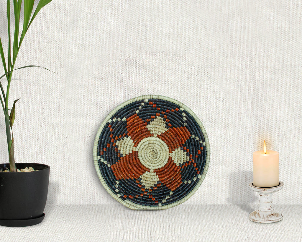 Stellar Drift Weave Black Bowl Basket 8-inch LBW-463-7