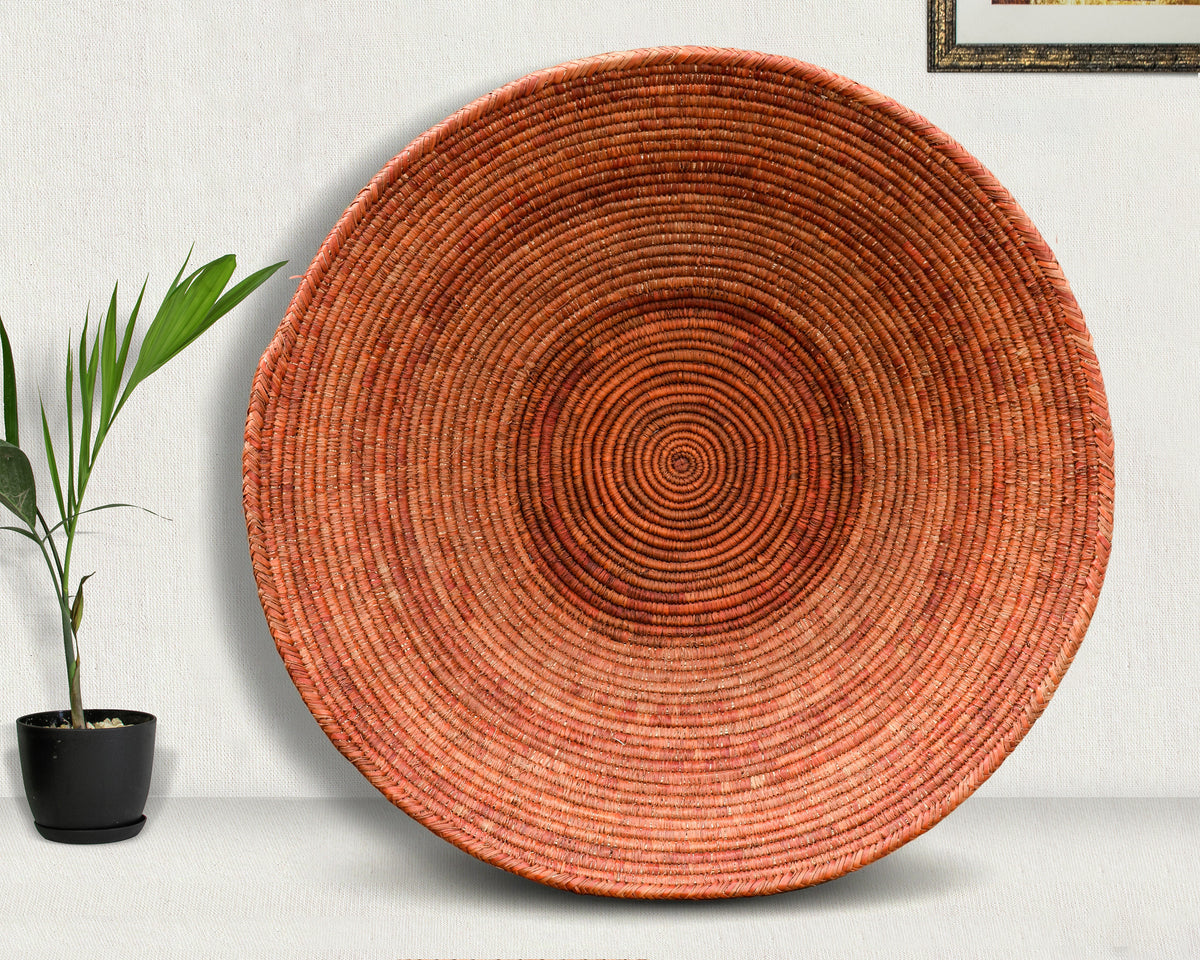 28" Dia Amber Plain Statement Wall Basket