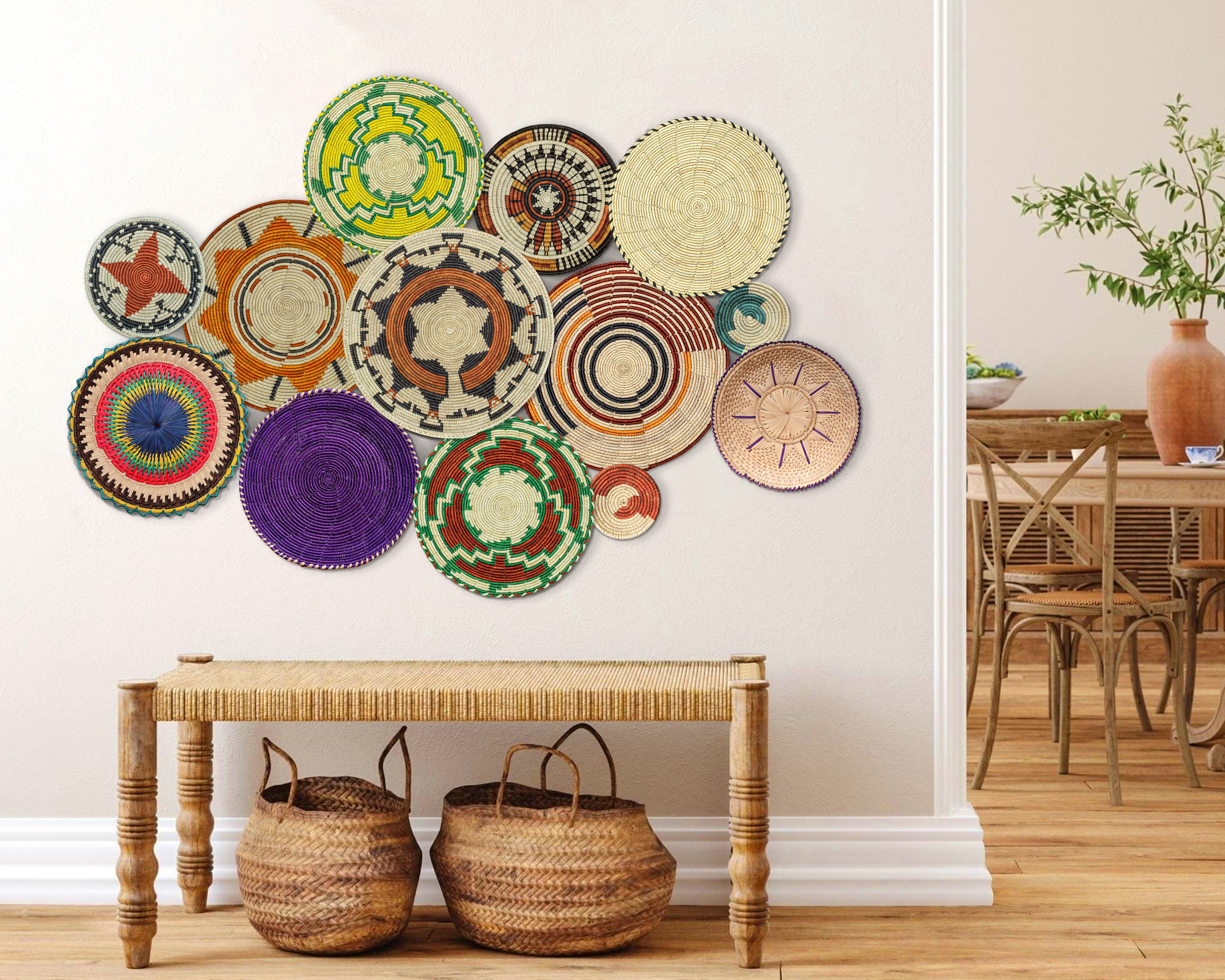 Set of 13 Handwoven wall baskets SET-154-13 N