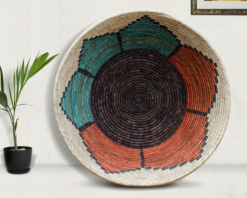 28" Dia Lotus Flower Statement Wall Basket