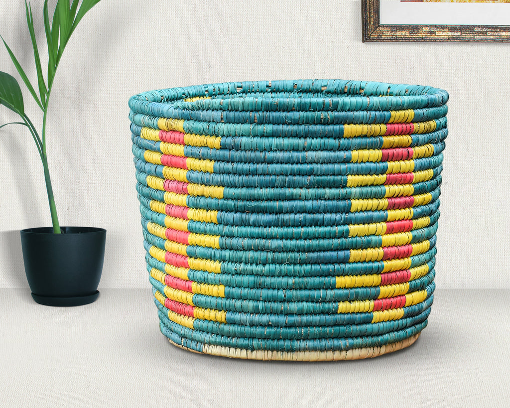 Teal Stairs Planter Basket