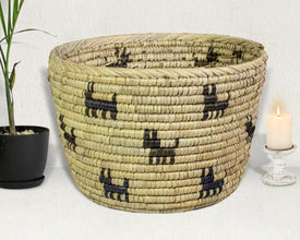 Animal Spirit Handwoven Planter Basket - 12-inch