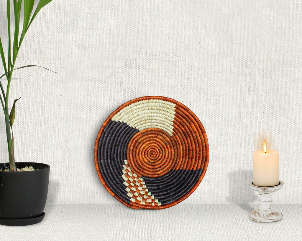 Three-Part Harmony Brown Bowl Basket 8-inch LBW-429-7