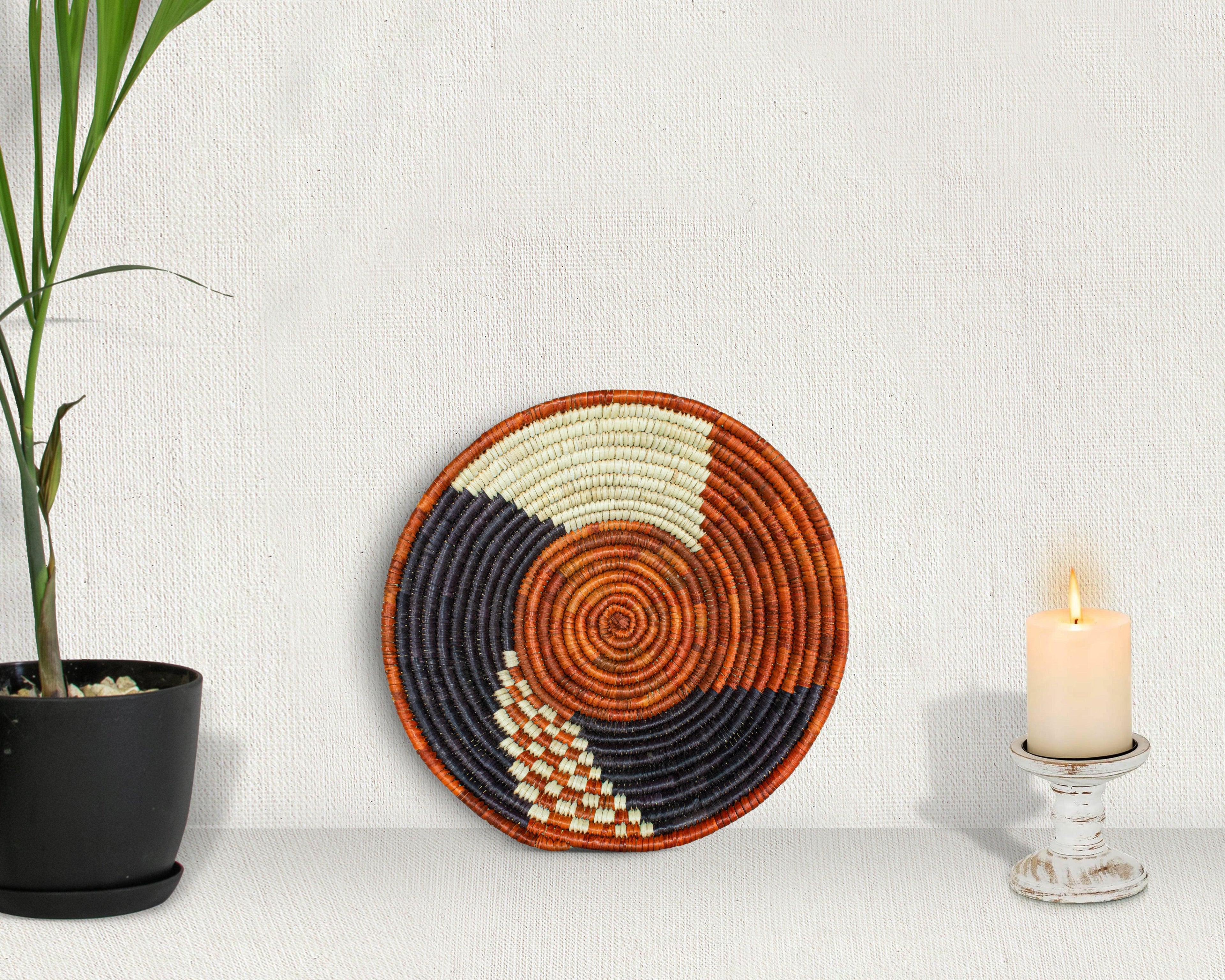 Three-Part Harmony Brown Bowl Basket 8-inch LBW-429-7